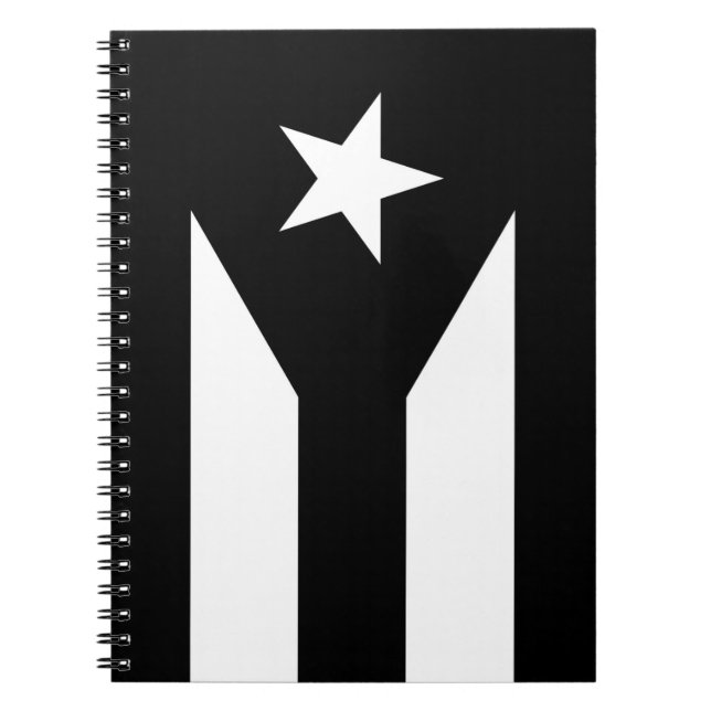 Black flag of Puerto Rico Notebook (Front)