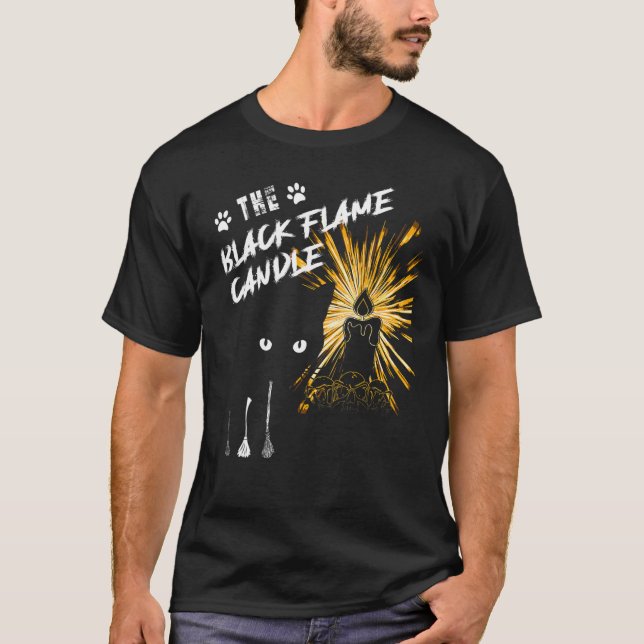 Black Flame Candle  Halloween  Cat Custome Tee (Front)