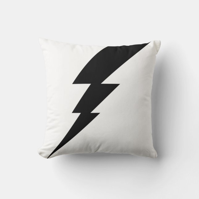 Black Flash Lightning Bolt Cushion (Front)