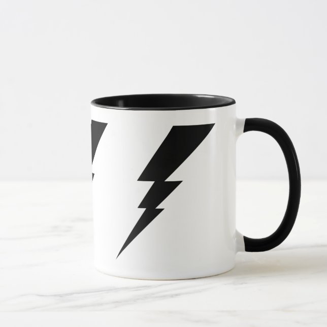 Black Flash Lightning Bolt Mug. Mug (Right)