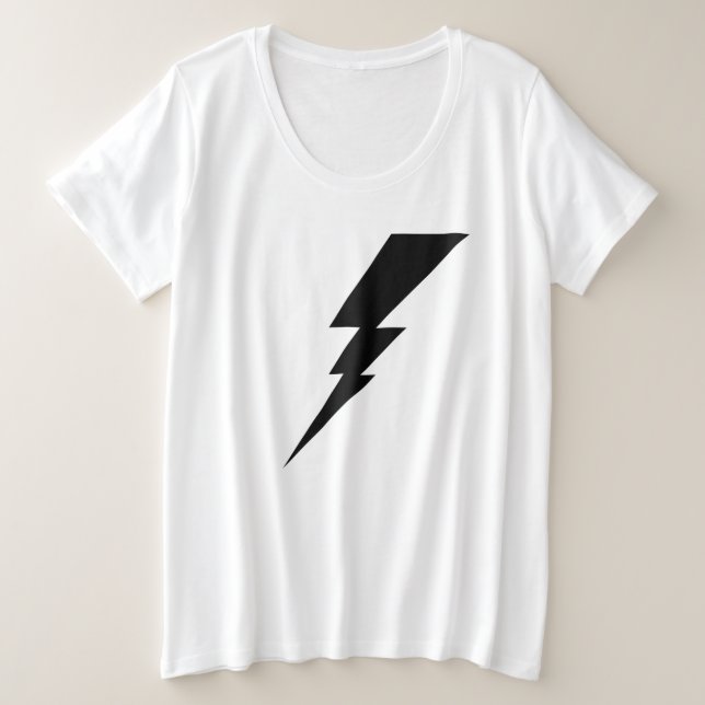 Black Flash Lightning Bolt Plus Size T-Shirt (Design Front)