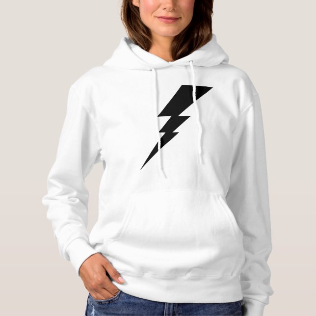 Black Flash Lightning Bolt Women's Hoodie (Front)