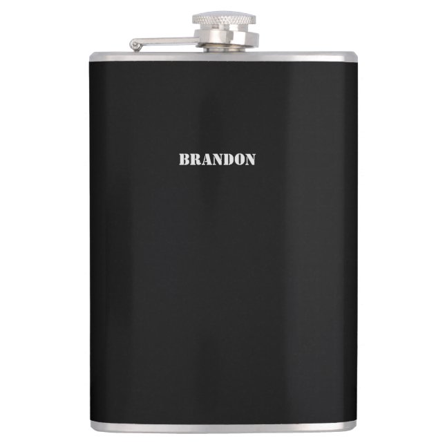 Black Flask 8oz Personalised Gifts For Men (Front)