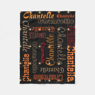 Black Fleece Blanket Name Collage Night Star