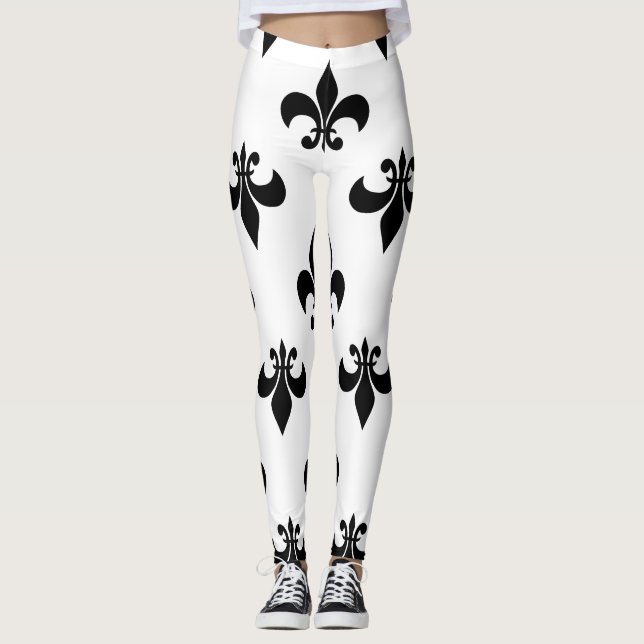 black fleur de lis leggings (Front)