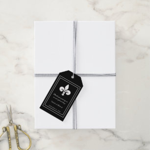 Black Fleur de Lis Wedding Gift Tags