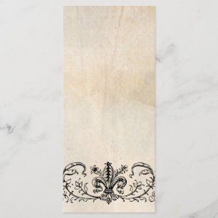 Black Fleur Parchment Wedding Program Programme