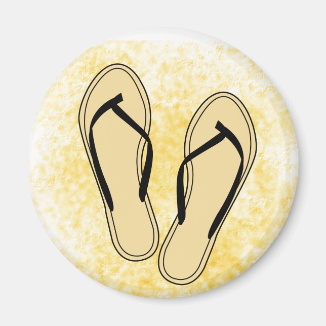Black Flip Flops Magnet (Front)