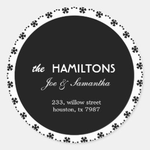Black floral - address labels