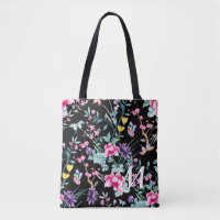 Black Floral & Butterfly Monogram
