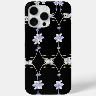 Black floral  iPhone 15 pro max case