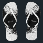 Black Floral & Confetti Glitter | Wedding Jandals<br><div class="desc">Bridal Party Flop Shoes ready for you to personalise. 💗This Product is 100% Customisable. Graphics and/or text can be added, deleted, moved, resized, changed around, rotated, etc... ✔(just by clicking on the "EDIT DESIGN" area) ⭐99% of my designs in my store are done in layers. This makes it easy for...</div>