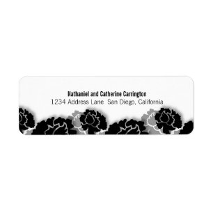 Black Floral Decadence Return Address Labels