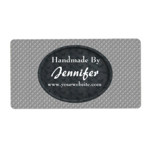 Black Floral Design Personalised Handmade By Label