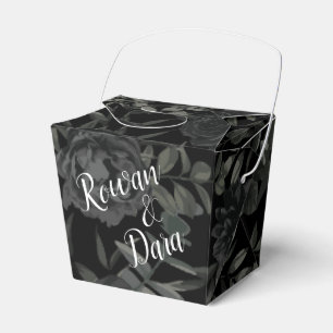 Black Floral Gothic Wedding Favour Box