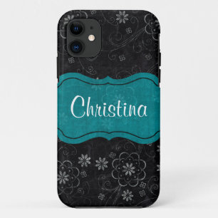 Black Floral iPhone 5 Mate Barely There™ Case