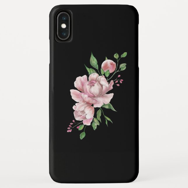 Black Floral iPhone Case (Back)