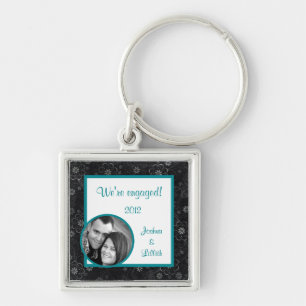 Black Floral Key Chain