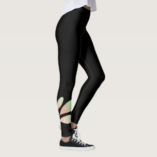 Black Floral Leggings - Watercolor Bloom Yoga Pant