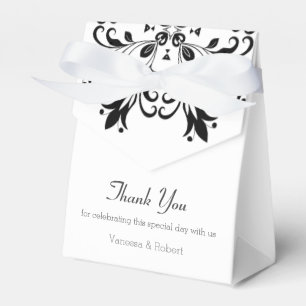 Black Floral Mandala Favour Box