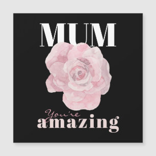 Black Floral Mother's Day Greeting Magnet