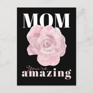 Black Floral Mother's Day Holiday Post Card