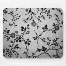 Black Floral on White