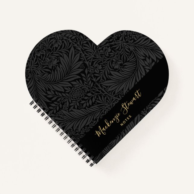 Black Floral Pattern Sketchbook Notebook (Front)