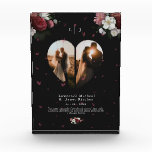 Black Floral Photo Collage Personalised for her<br><div class="desc">stylish personalised "heart Shaped collage" canvas printable contains 2 big photos of artwork. DESIGN TIPS: Customise further to alter text size or font. To order without text,  you can also delete the text and the Love Message</div>