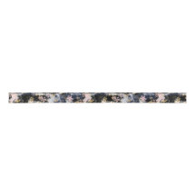 Black Floral Print Ribbon