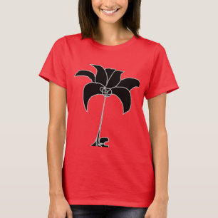 Black Floral Red T-Shirt