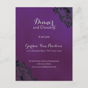 Black Floral Regency Reception Information Enclosure Card