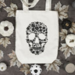 Black Floral Skull Tote Bag<br><div class="desc">Black Floral Skull Tote Bag</div>