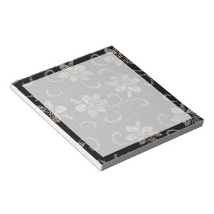 Black Floral Toss Notepad