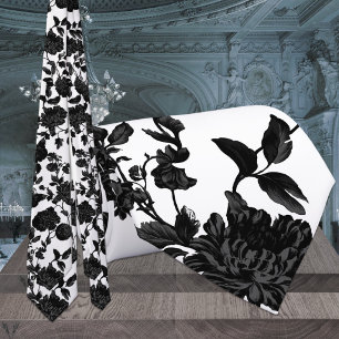 Black Floral Vine Wedding White Tie
