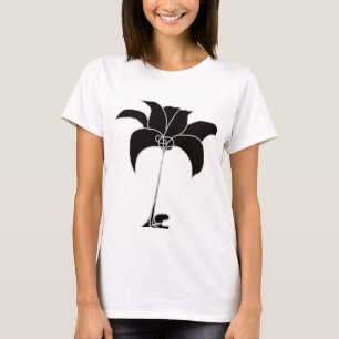 Black Floral White T-Shirt