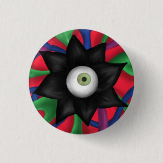 Black Flower 3 Cm Round Badge