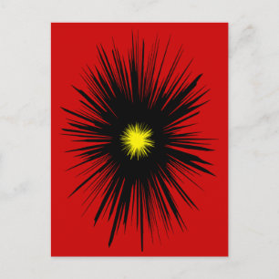 Black Flower Abstract Postcard
