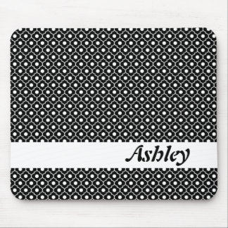 Black Flower Argyle Pattern Mousepad