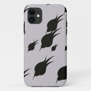 black flower in snow flakes iPhone 11 case