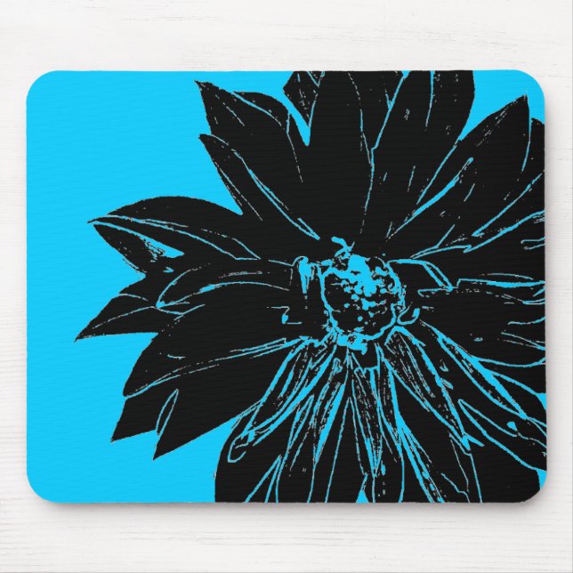 Black flower mouse pad (Front)