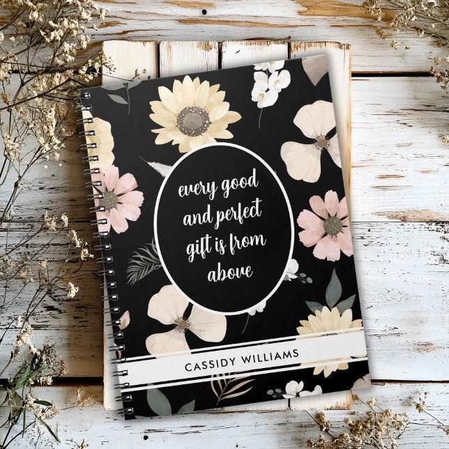 Black flower prayer journal notebook (Creator Uploaded)