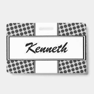 Black Flower Ribbon by Kenneth Yoncich ID Badge
