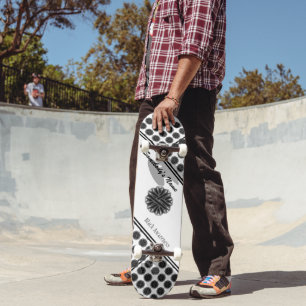 Black Flower Ribbon by Kenneth Yoncich Skateboard