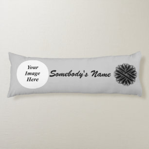 Black Flower Ribbon Template by Kenneth Yoncich Body Cushion