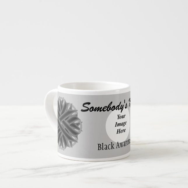 Black Flower Ribbon Template by Kenneth Yoncich Espresso Cup (Front Left)