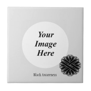 Black Flower Ribbon Template by Kenneth Yoncich Tile