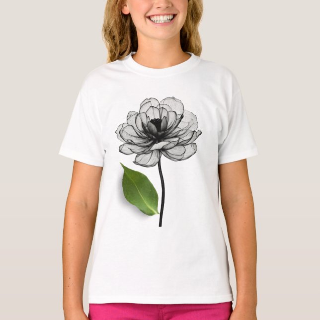 black flower T-Shirt (Front)