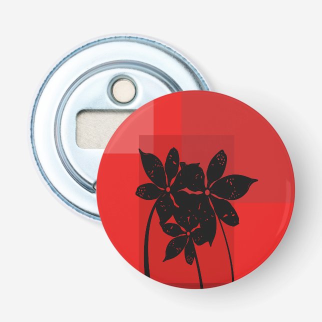 Black flowers bottle opener (Front)
