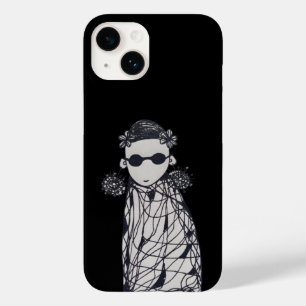 Black flowers,earrings and sunglasses  Case-Mate iPhone 14 case